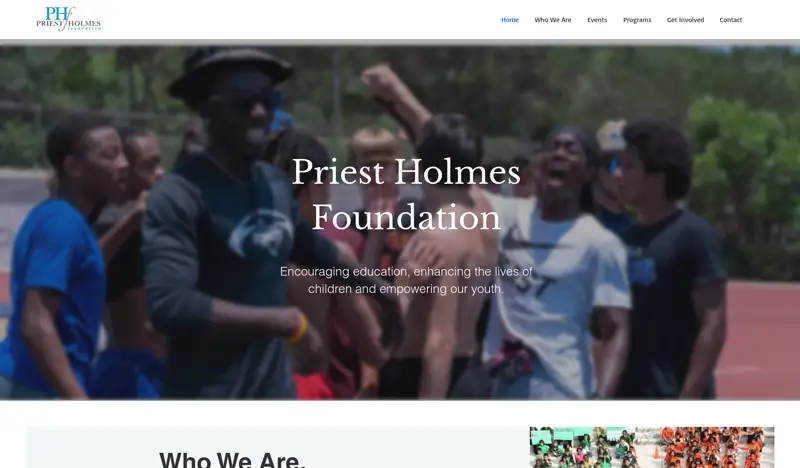 Priest Holmes Foundation nonprofit website redesign San Antonio