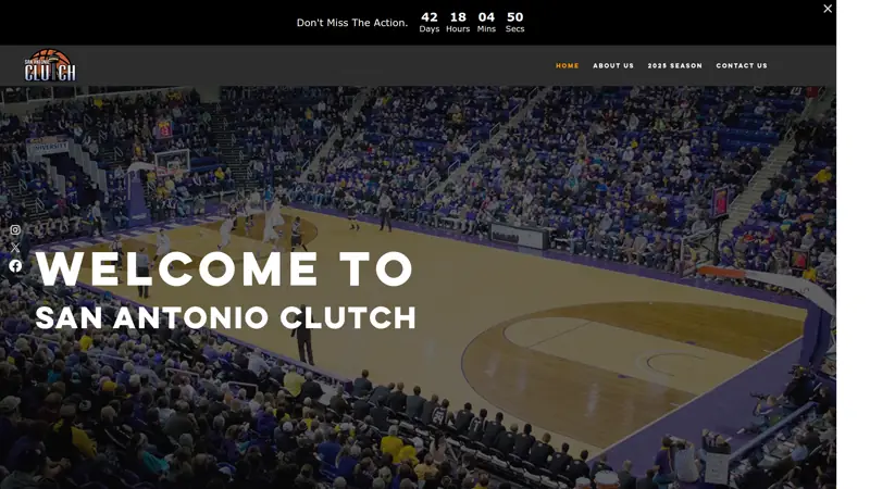 San Antonio Clutch basketball team website and branding